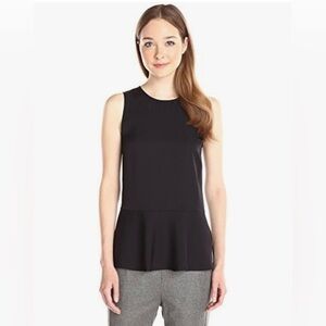 Theory Womens 100% Silk Nicella Modern‎ Tank Top Blouse Peplum Black Size Large